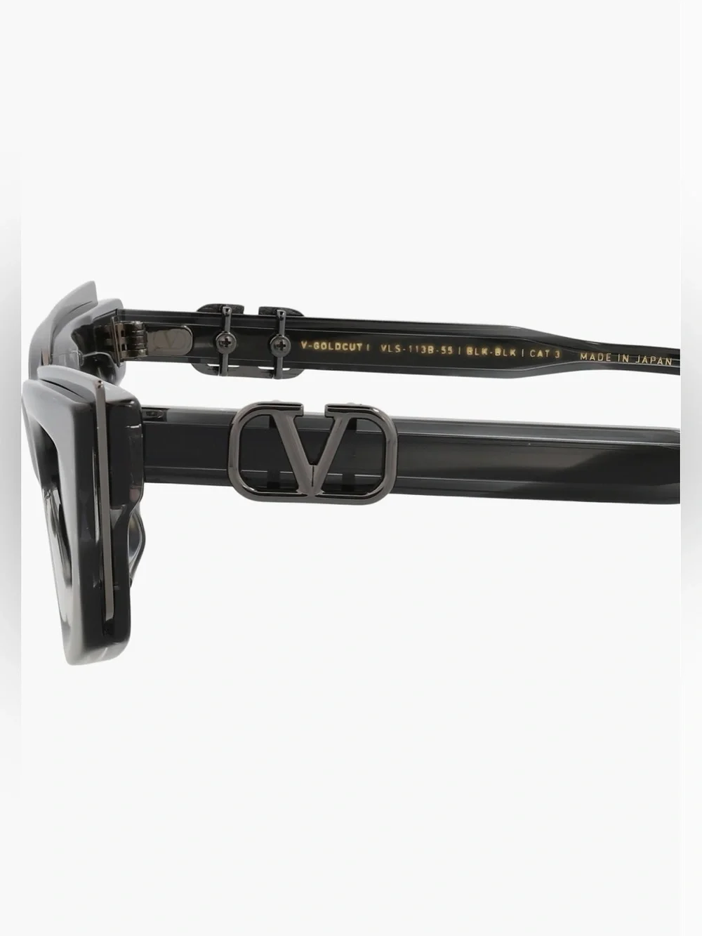 Valentino Garavani Gray Cat-Eye 55mm Sunglasses with Signature V Temple